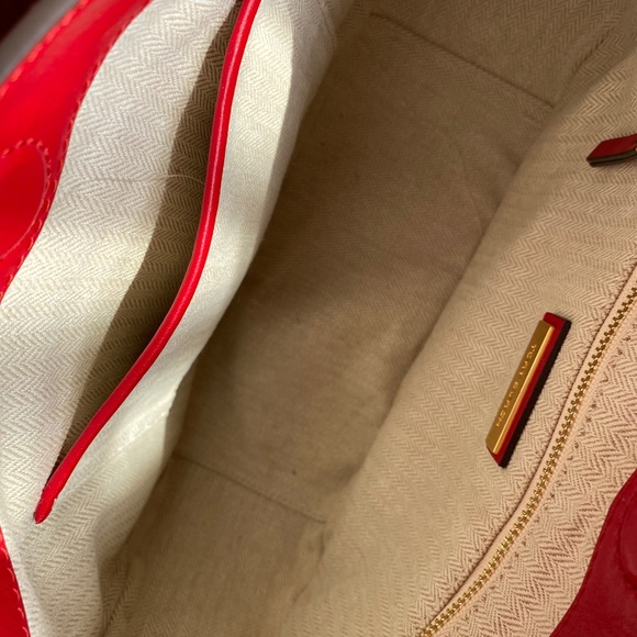 Tory Burch Miller Stained Glass Leather Mini Hobo in Red Apple - Picture 8 of 9